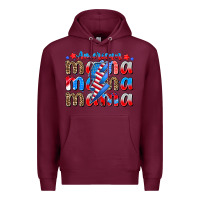 Burgundy american mama Premium Hoodie - CowhideDigitalArt
