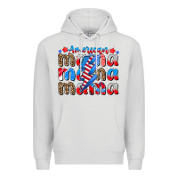 Dove Grey american mama Premium Hoodie - CowhideDigitalArt