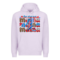 Lilac american mama Premium Hoodie - CowhideDigitalArt