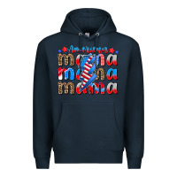 Navy american mama Premium Hoodie - CowhideDigitalArt