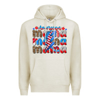 Oatmeal Heather american mama Premium Hoodie - CowhideDigitalArt