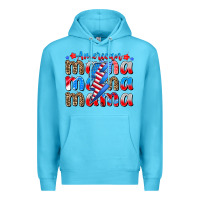 Ocean Blue american mama Premium Hoodie - CowhideDigitalArt