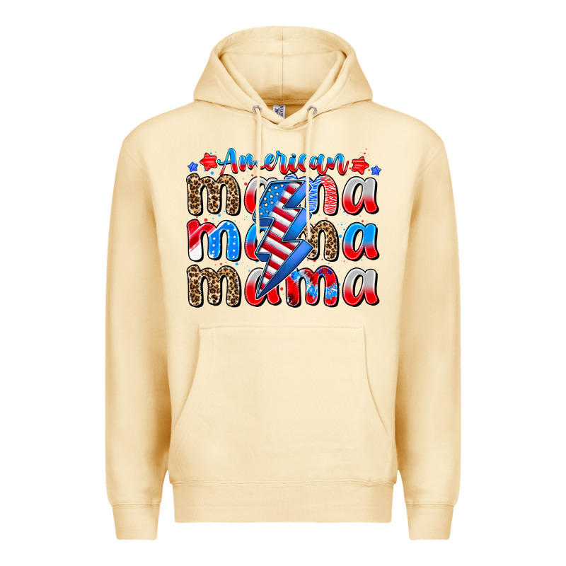 American Mama Premium Hoodie by CowhideDigitalArt | Teevron