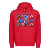 Red american mama Premium Hoodie - CowhideDigitalArt