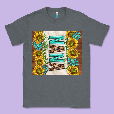 Nana Sunflowers And Turquoise Gemstones Classic Tee Designed By Tumblerdesignbyshophia
