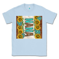 Dusty Blue nana sunflowers and turquoise gemstones Classic Tee - TumblerDesignByShophia