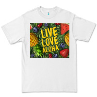 White live love aloha Premium Tee - TumblerDesignByShophia