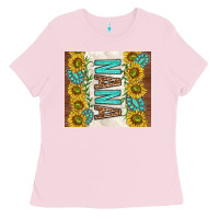 Bubblegum Pink nana sunflowers and turquoise gemstones Ladies Tee - TumblerDesignByShophia