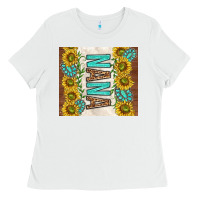 White nana sunflowers and turquoise gemstones Ladies Tee - TumblerDesignByShophia