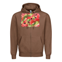 Chestnut watermelon strawberry kiwi background Zipper Hoodie - BarkalooDesign