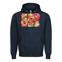 Navy watermelon strawberry kiwi background Zipper Hoodie - BarkalooDesign