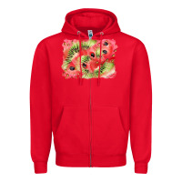 Red watermelon strawberry kiwi background Zipper Hoodie - BarkalooDesign