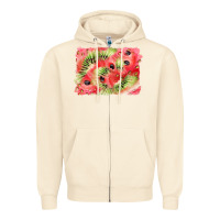 Sandshell watermelon strawberry kiwi background Zipper Hoodie - BarkalooDesign