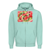 Seafoam watermelon strawberry kiwi background Zipper Hoodie - BarkalooDesign