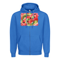 True Royal watermelon strawberry kiwi background Zipper Hoodie - BarkalooDesign