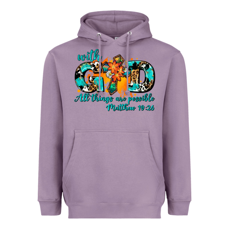 With God All Things Are Possible. Cross Heavyweight Hoodie by AdoDesignShop | Teevron