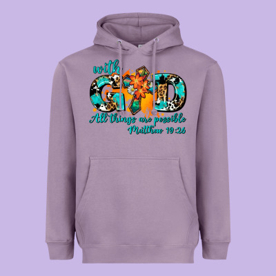 With God All Things Are Possible. Cross Heavyweight Hoodie Designed By Adodesignshop
