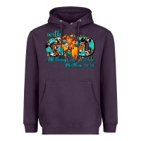 Plum with god all things are possible. cross Heavyweight Hoodie - AdoDesignShop
