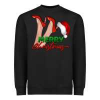 Black merry Christmas heels Heavyweight Sweatshirt - BarkalooDesign