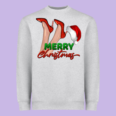 Merry Christmas Heels Heavyweight Sweatshirt Designed By Barkaloodesign