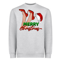 Heather Grey merry Christmas heels Heavyweight Sweatshirt - BarkalooDesign