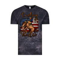 Cloud Black cowboy up rodeo bucking bronco Vintage Tee - Jasminsmagicworld