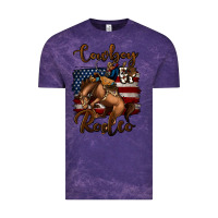 Cloud Purple cowboy up rodeo bucking bronco Vintage Tee - Jasminsmagicworld