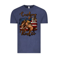Vintage Denim cowboy up rodeo bucking bronco Vintage Tee - Jasminsmagicworld