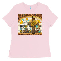Bubblegum Pink faith with cross Ladies Tee - TumblerDesignByShophia