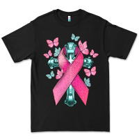 Black Cancer Cross Cancer Awareness Premium Tee - HowdyJamesFarm