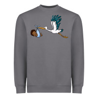 Storm stork with black baby boy Heavyweight Sweatshirt - BarkalooDesign