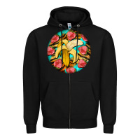 Black banana and strawberries with tiger pattern Zipper Hoodie - BarkalooDesign