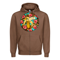 Chestnut banana and strawberries with tiger pattern Zipper Hoodie - BarkalooDesign