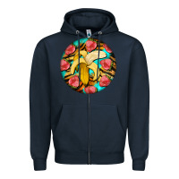 Navy banana and strawberries with tiger pattern Zipper Hoodie - BarkalooDesign