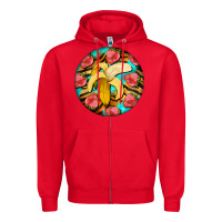 Red banana and strawberries with tiger pattern Zipper Hoodie - BarkalooDesign