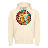 Sandshell banana and strawberries with tiger pattern Zipper Hoodie - BarkalooDesign