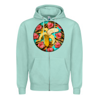 Seafoam banana and strawberries with tiger pattern Zipper Hoodie - BarkalooDesign
