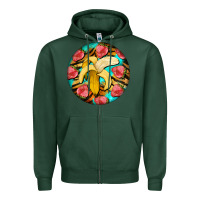 Sports Green banana and strawberries with tiger pattern Zipper Hoodie - BarkalooDesign