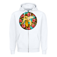 White banana and strawberries with tiger pattern Zipper Hoodie - BarkalooDesign