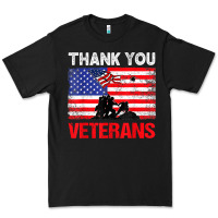 Black thank you veterans service patriot veteran day american flag t shirt Premium Tee - maiPhamDesign