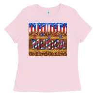 Bubblegum Pink 'merica Ladies Tee - TumblerDesignByShophia