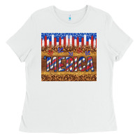 White 'merica Ladies Tee - TumblerDesignByShophia