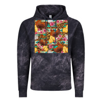 Cloud Black chicken and chicks with flowers seamless pattern Vintage Hoodie - FaDigitalArtStudio