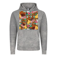 Cloud Rock chicken and chicks with flowers seamless pattern Vintage Hoodie - FaDigitalArtStudio