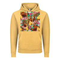 Vintage Mustard chicken and chicks with flowers seamless pattern Vintage Hoodie - FaDigitalArtStudio