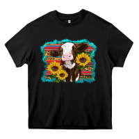 Black western cow sunflowers serape leopard Heavy Core Tee - RanaPortraitStore