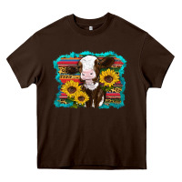Chocolate Brown western cow sunflowers serape leopard Heavy Core Tee - RanaPortraitStore