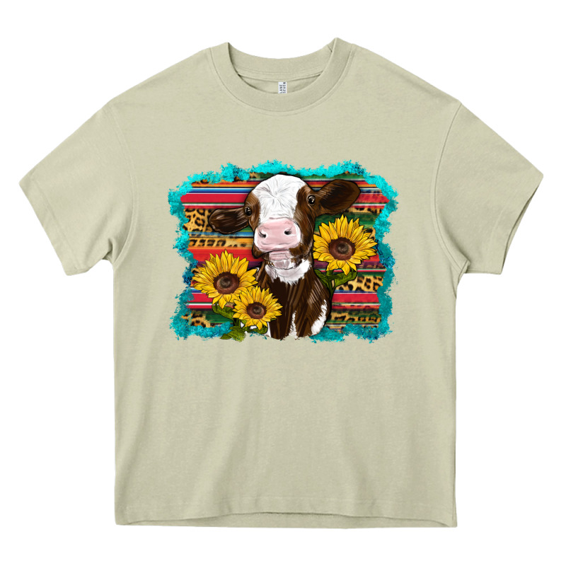 Western Cow Sunflowers Serape Leopard Heavy Core Tee by RanaPortraitStore | Teevron