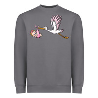 Storm stork with baby girl Heavyweight Sweatshirt - BarkalooDesign
