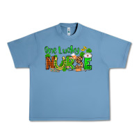 Pebble Blue St. Patrick's One lucky Nurse Urban Heavy Tee - OliviaCreatesArt